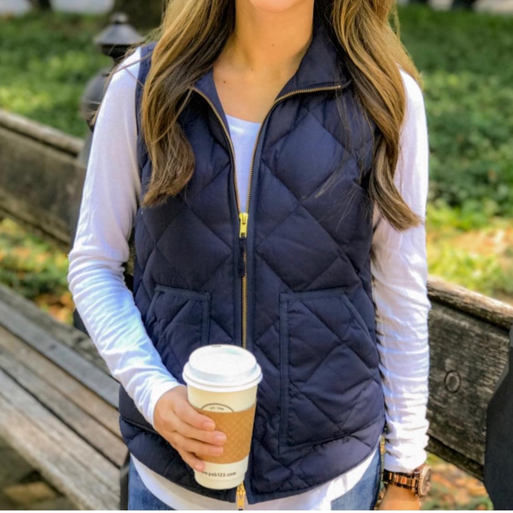 J. Crew Navy Quilted Vest